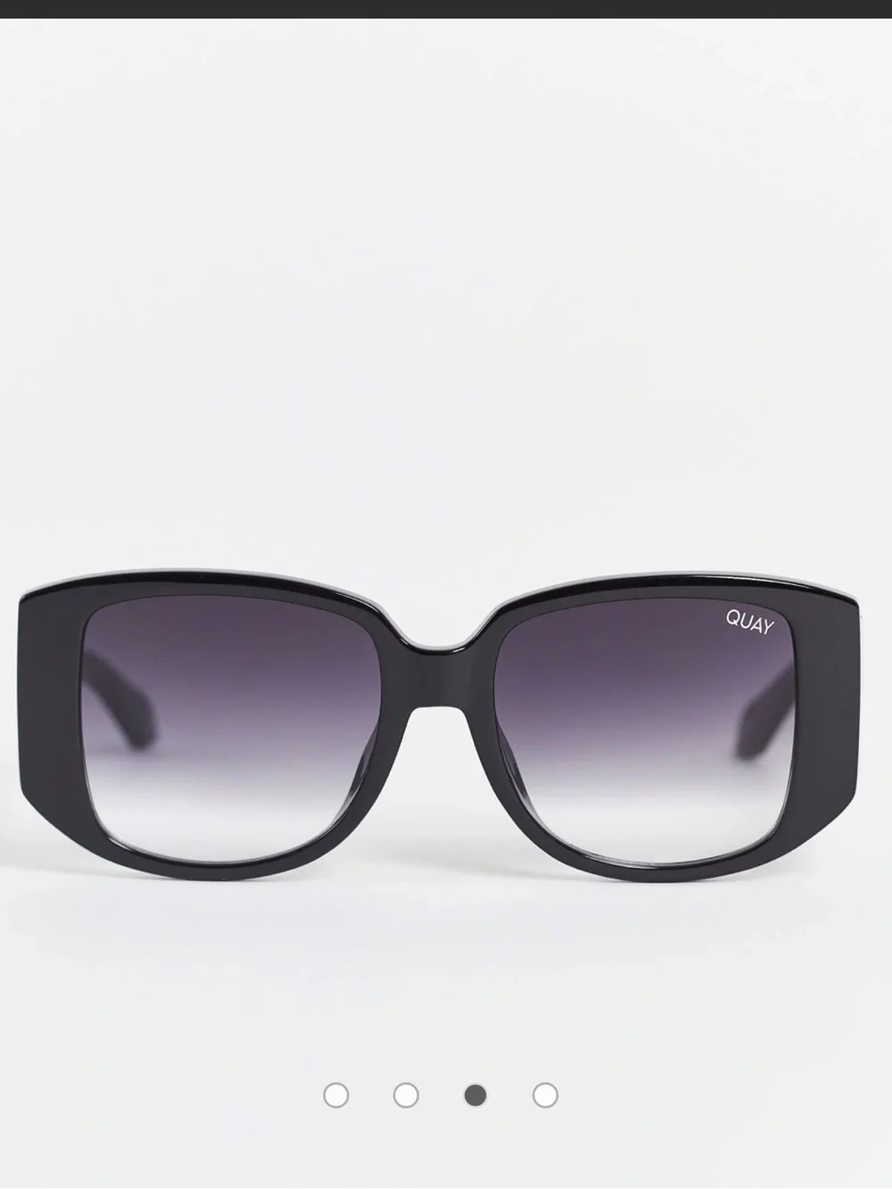 QUAY 🎀💕WHO IS SHE  Oversized Black Gradient Lens Sunglasses 🕶️ 🤍🩷